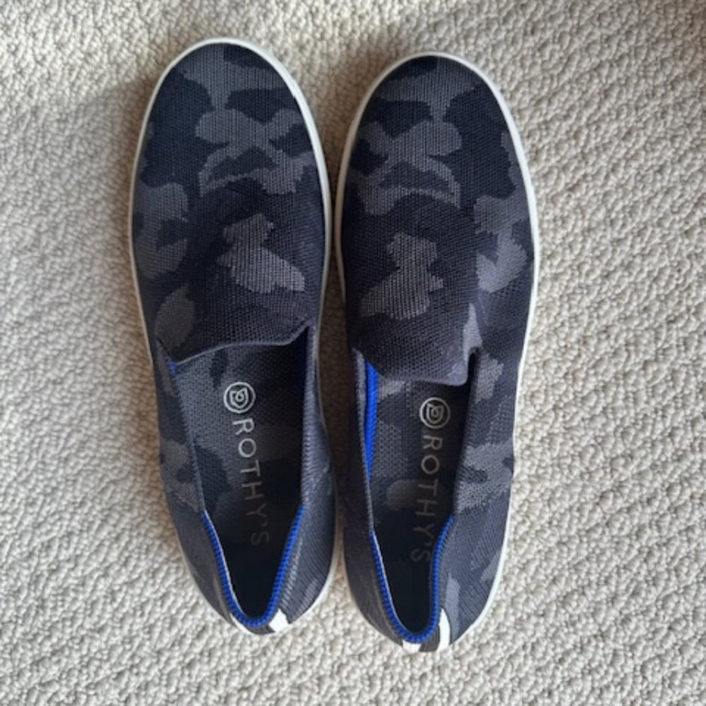 Rothy's Grey/Black Camouflage Sneaker - Size 9.5